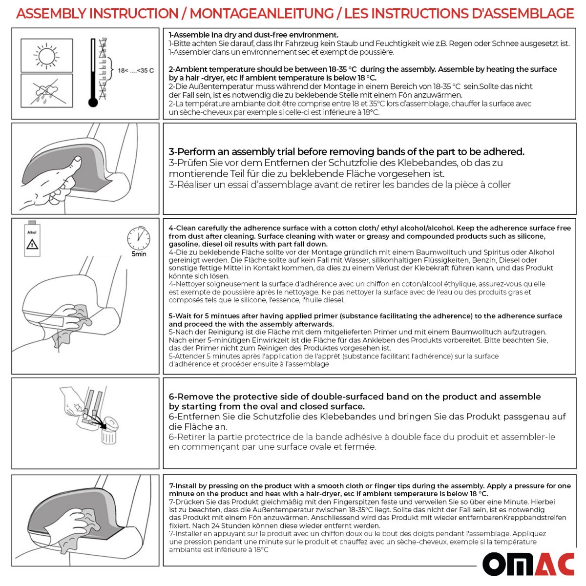 Mercedes GLA Mirror Cover - Omac - Carbon Fiber - Gloss Black - 2020